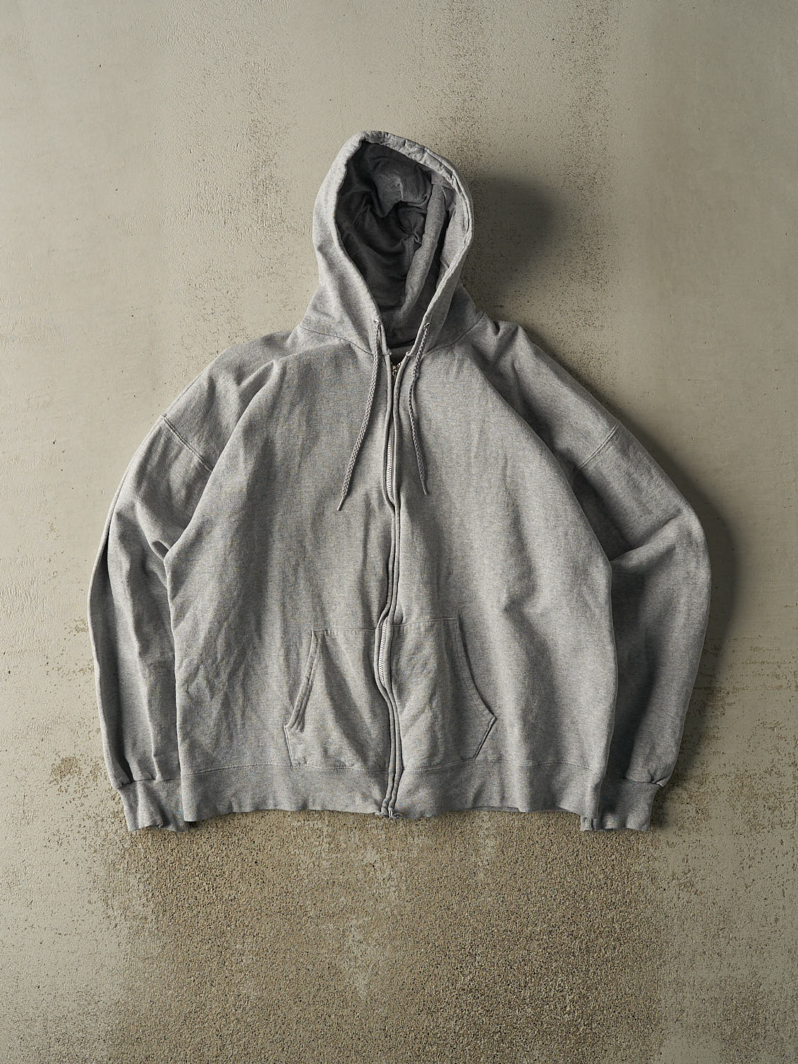 Vintage 90s Grey Blank Zip Up Hoodie (M/L)