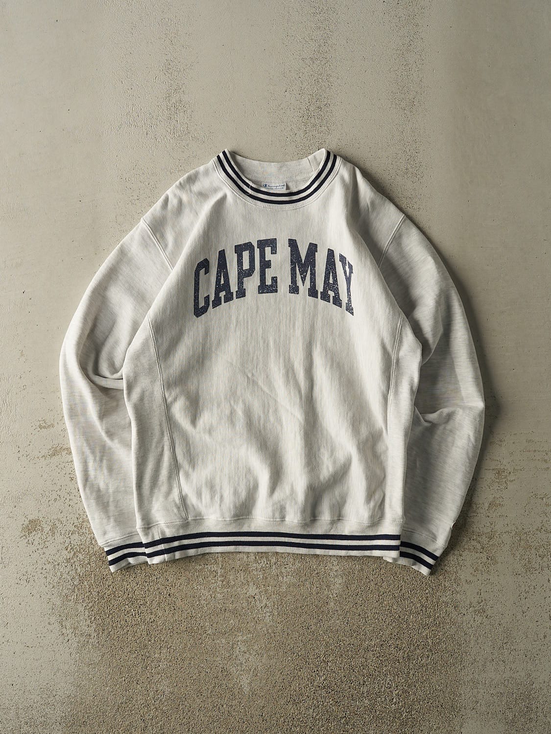 Vintage Y2K Heather Grey Champion Reverse Weave Cape May Crewneck (M/L)