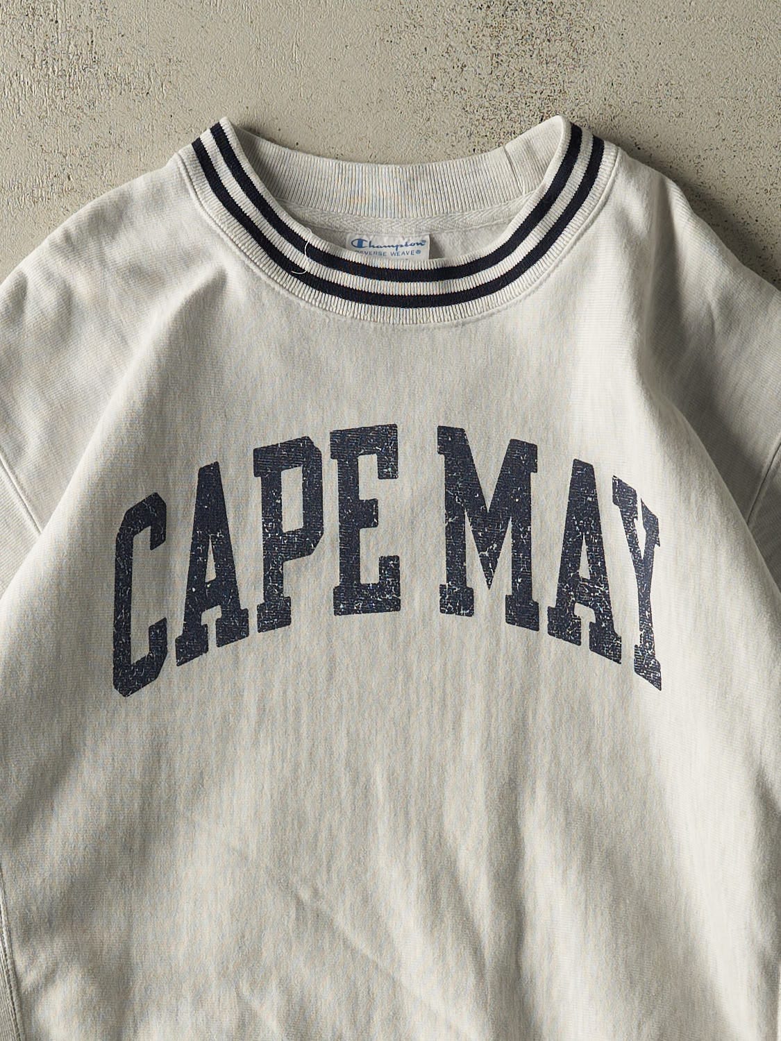 Vintage Y2K Heather Grey Champion Reverse Weave Cape May Crewneck (M/L)