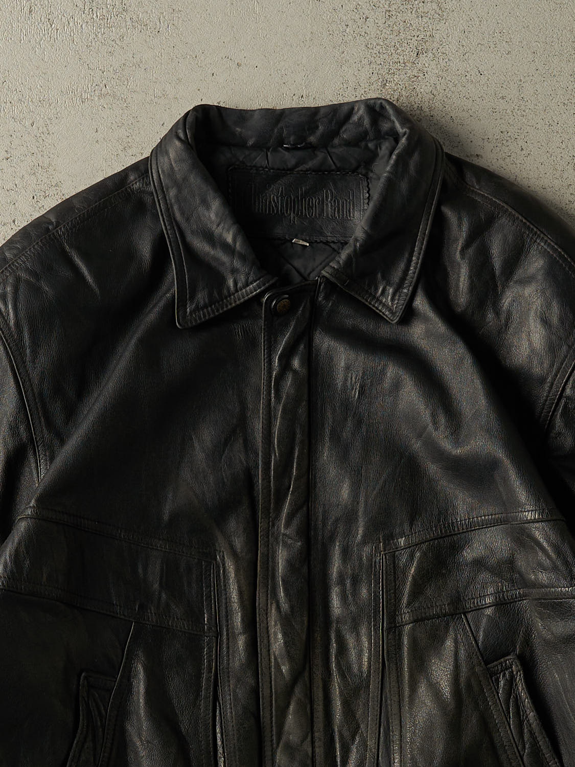 Vintage 90s Black Leather Bomber Jacket (L/XL) – Rebalance Vintage