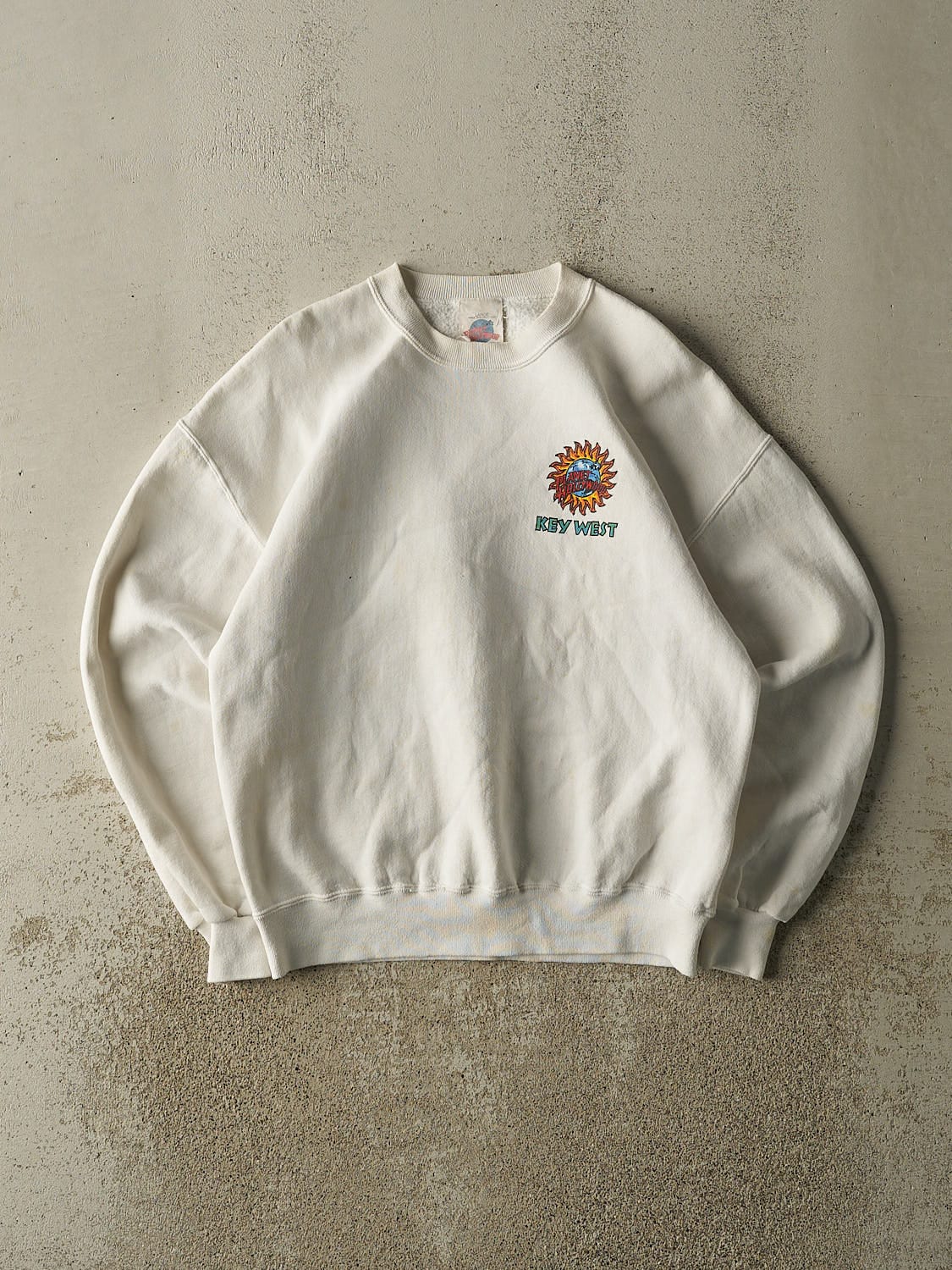 Vintage 90s White Planet Hollywood Key West Crewneck (S/M)