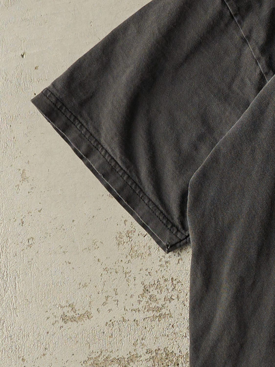 Vintage 90s Faded Black "WTF?" Slogan Tee (M/L)