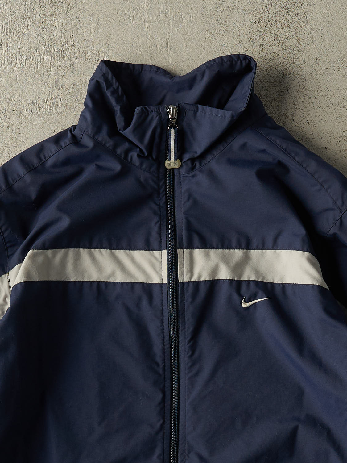Vintage Y2K Navy Blue Nike Windbreaker Jacket (L)