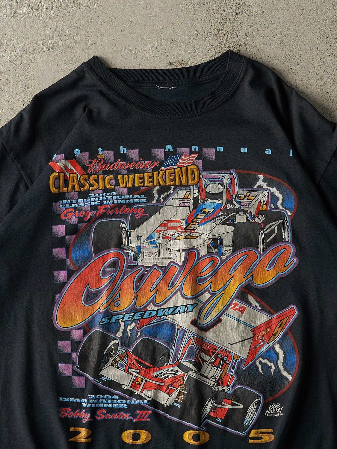 Vintage 05' Black Budweiser Greg Furlong Racing Tee (L)
