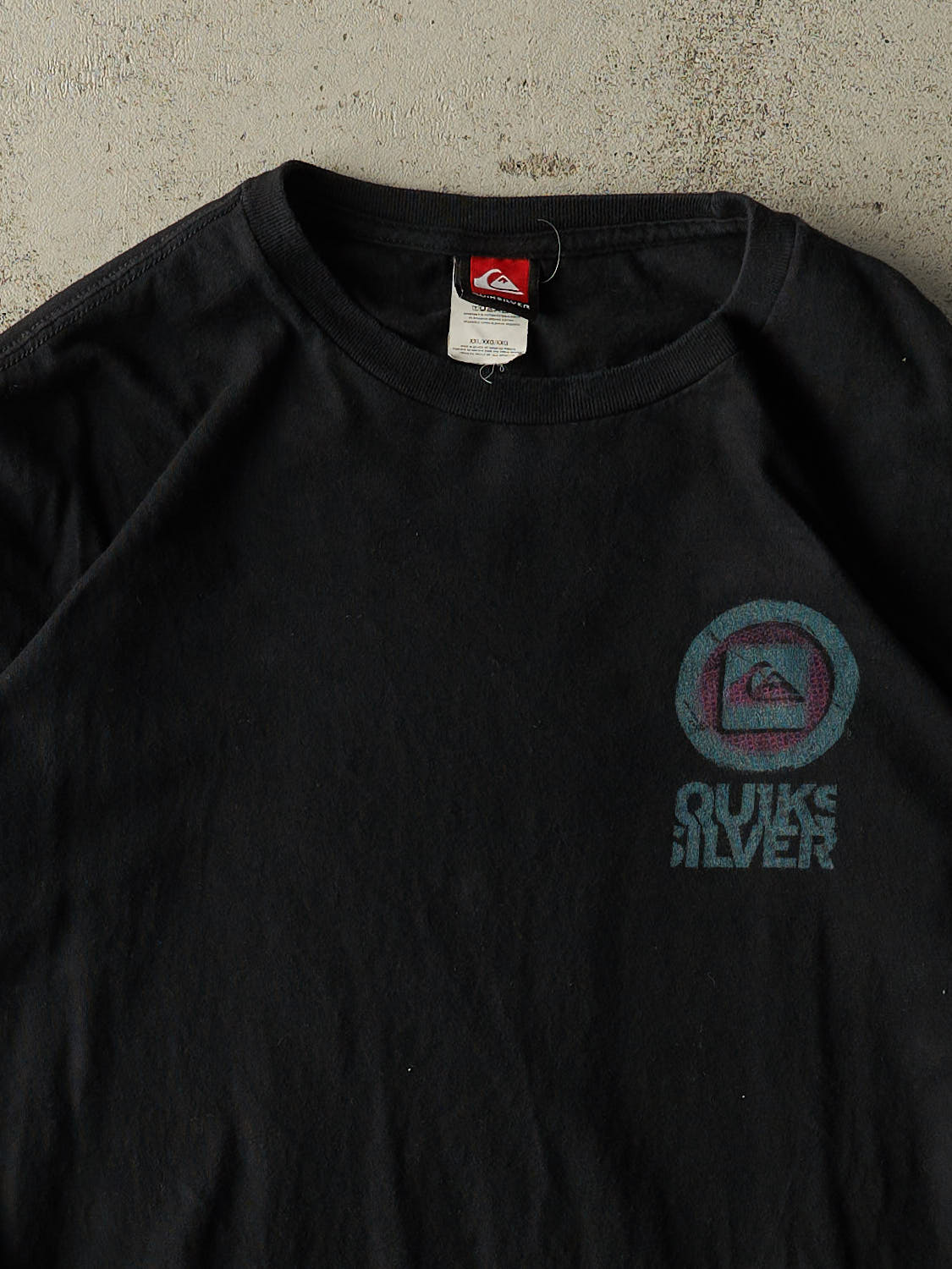 Vintage Y2K Faded Black Quiksilver Tee (XL)