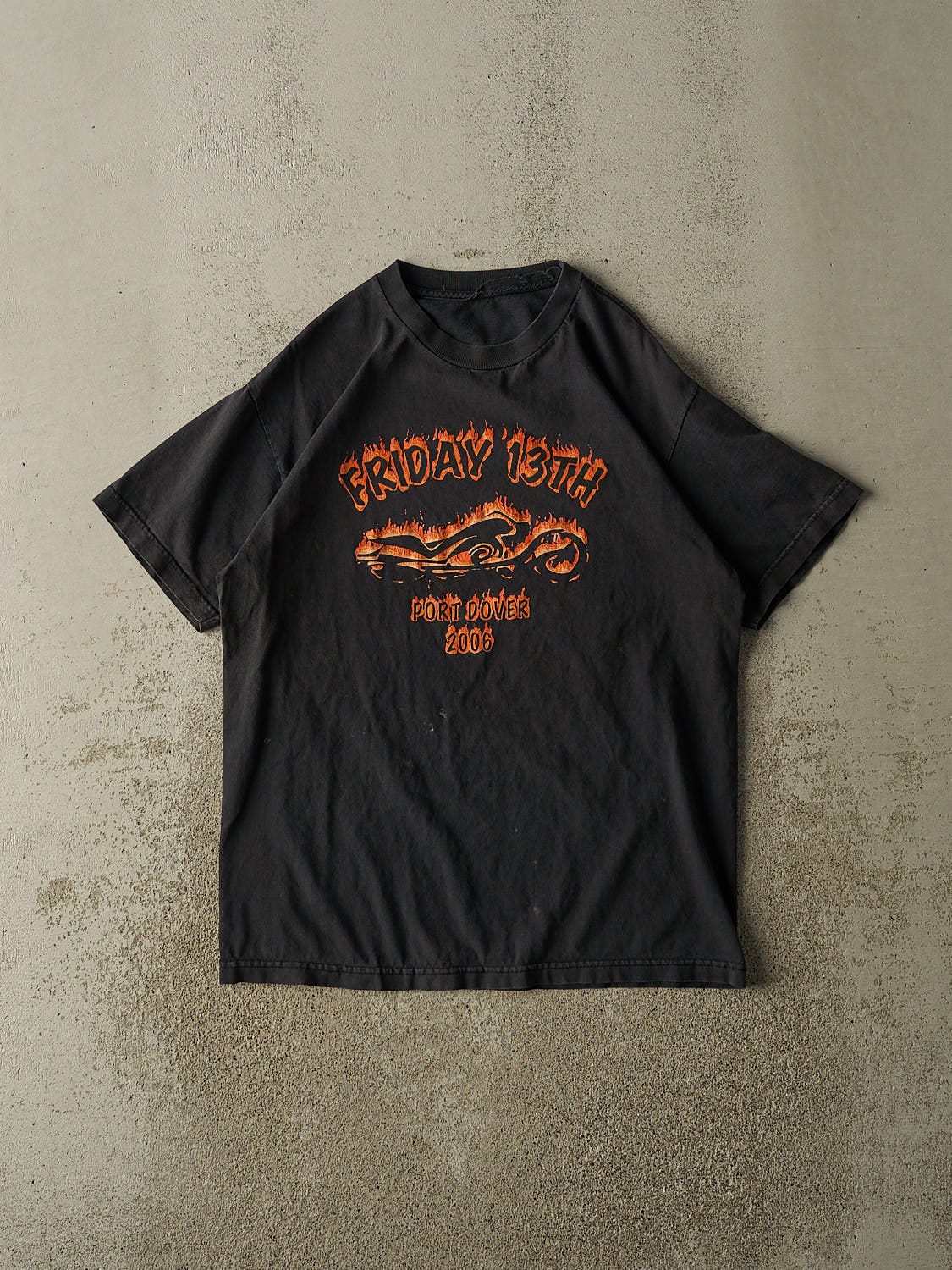 Vintage 06' Faded Black Friday The 13th Port Dover Biker Tee (M/L)