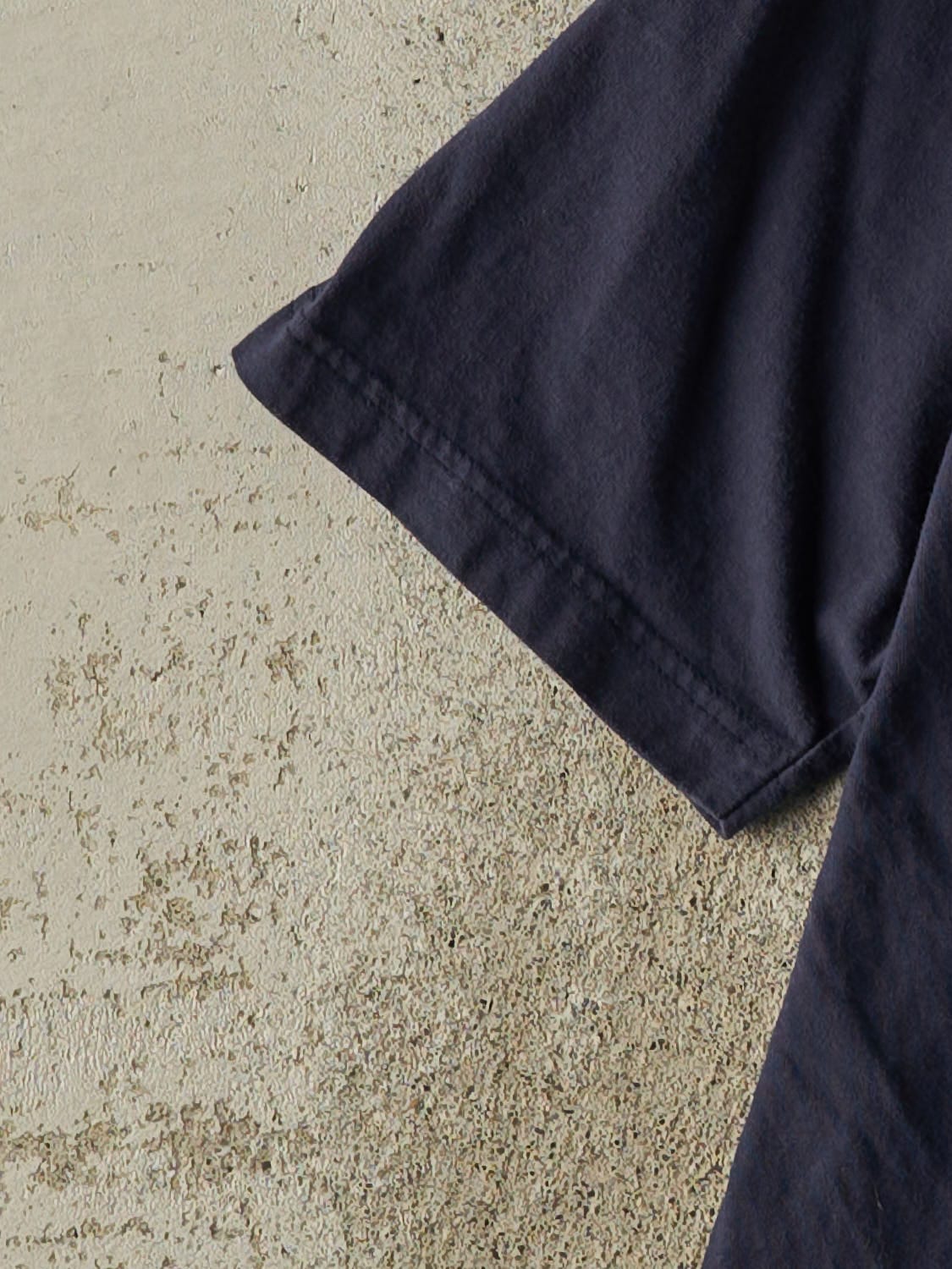 Vintage Y2K Navy Blue Nike Embroidered Swoosh Tee (S/M)
