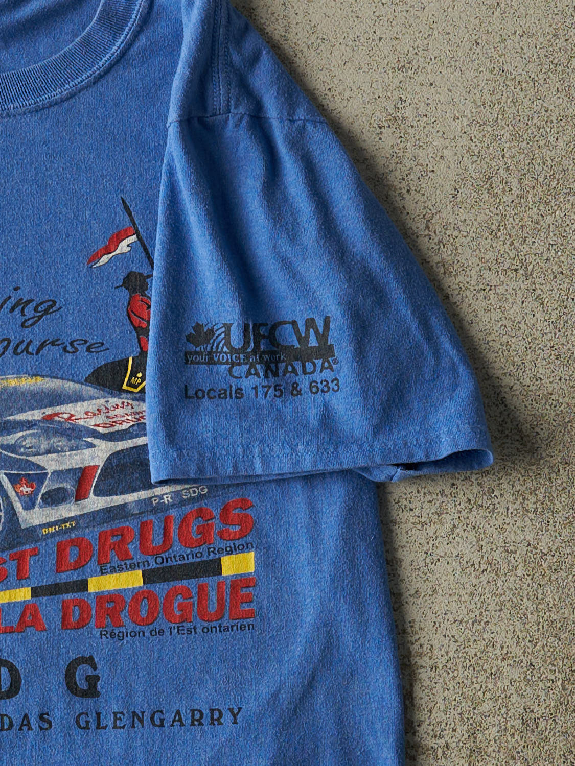 Vintage Y2K Blue SDG Racing Against Drugs Tee (XS/S)
