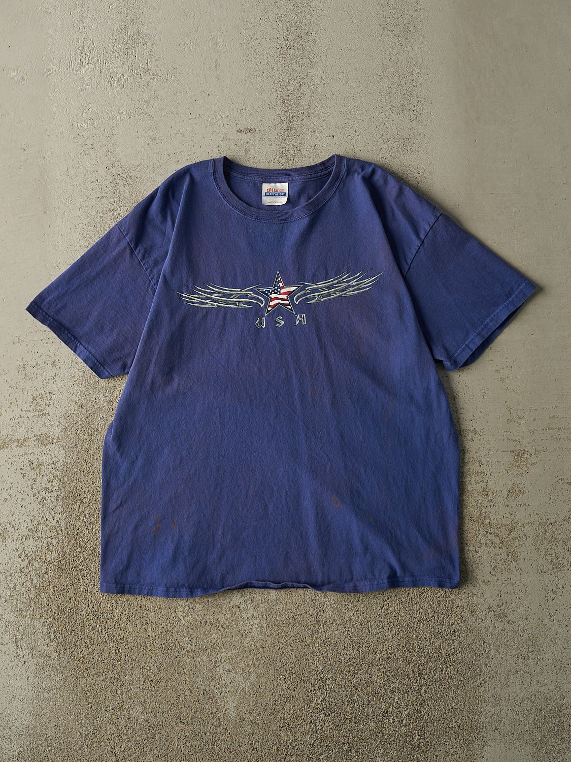 Vintage Y2K Blue USA Tee (M/L)