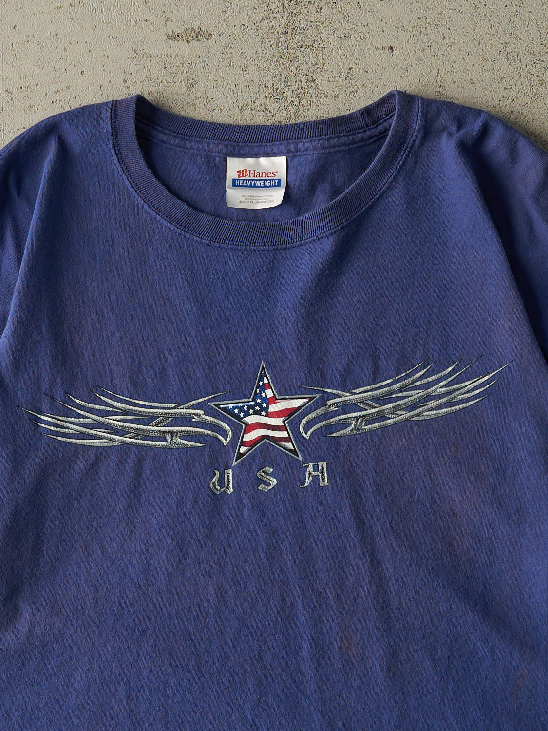 Vintage Y2K Blue USA Tee (M/L)