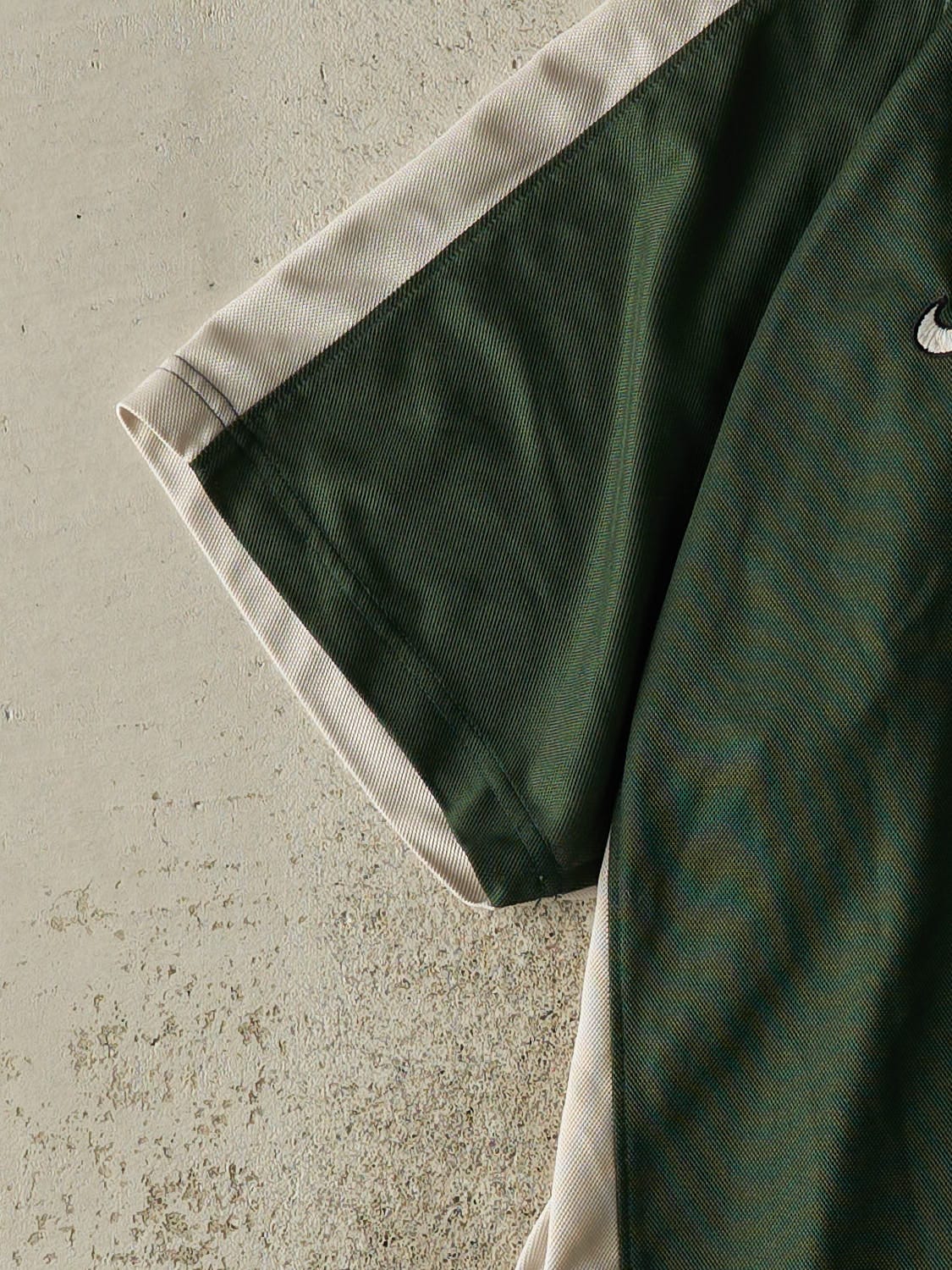 Vintage Y2K Green & Beige Nike Embroidered Jersey (M/L)