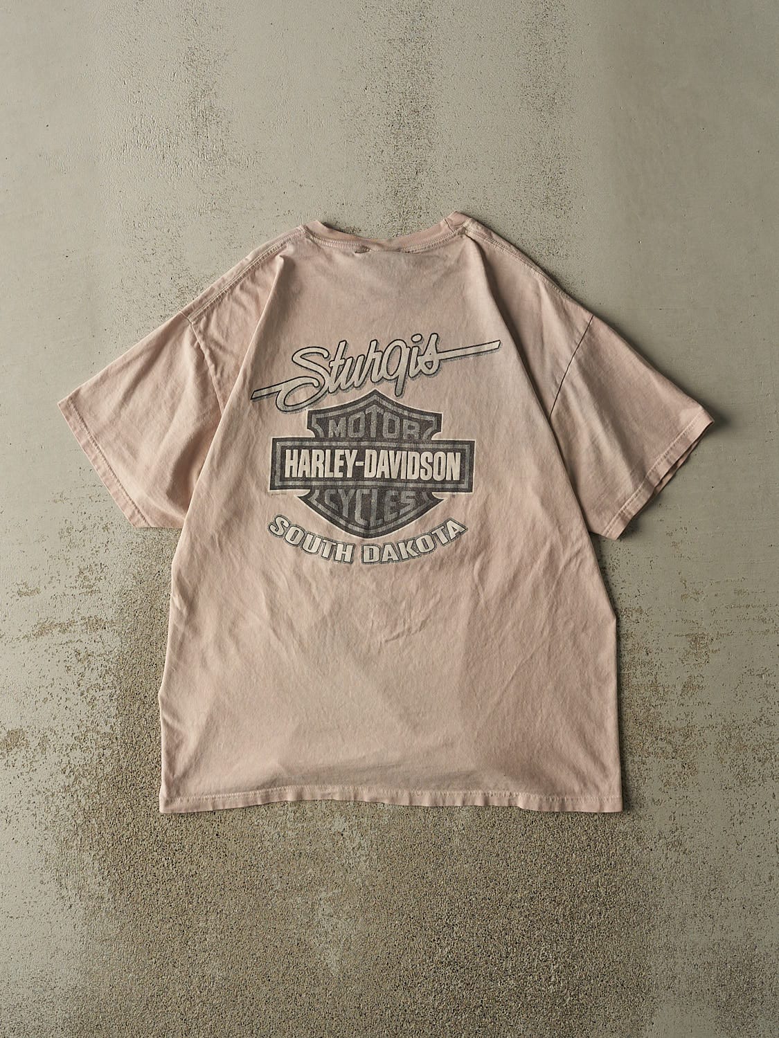 Vintage 01' Beige Harley Davidson Sturgis Tee (L)
