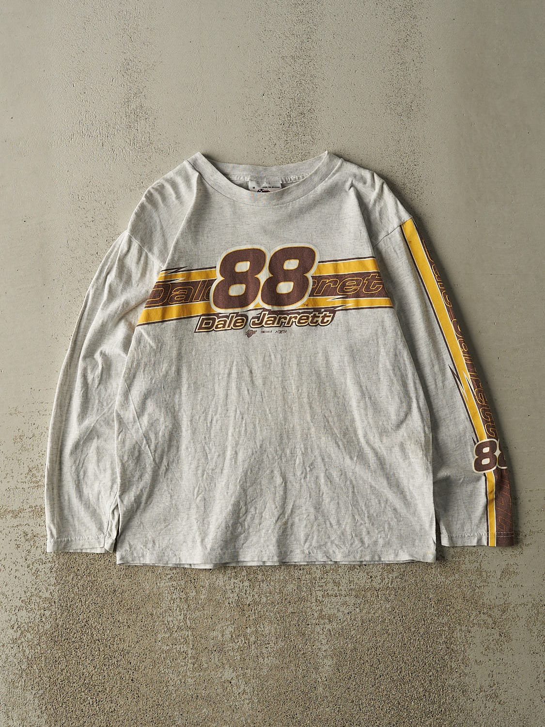 Vintage Y2K Heather Grey Dale Jarrett Nascar Long Sleeve (S/M)
