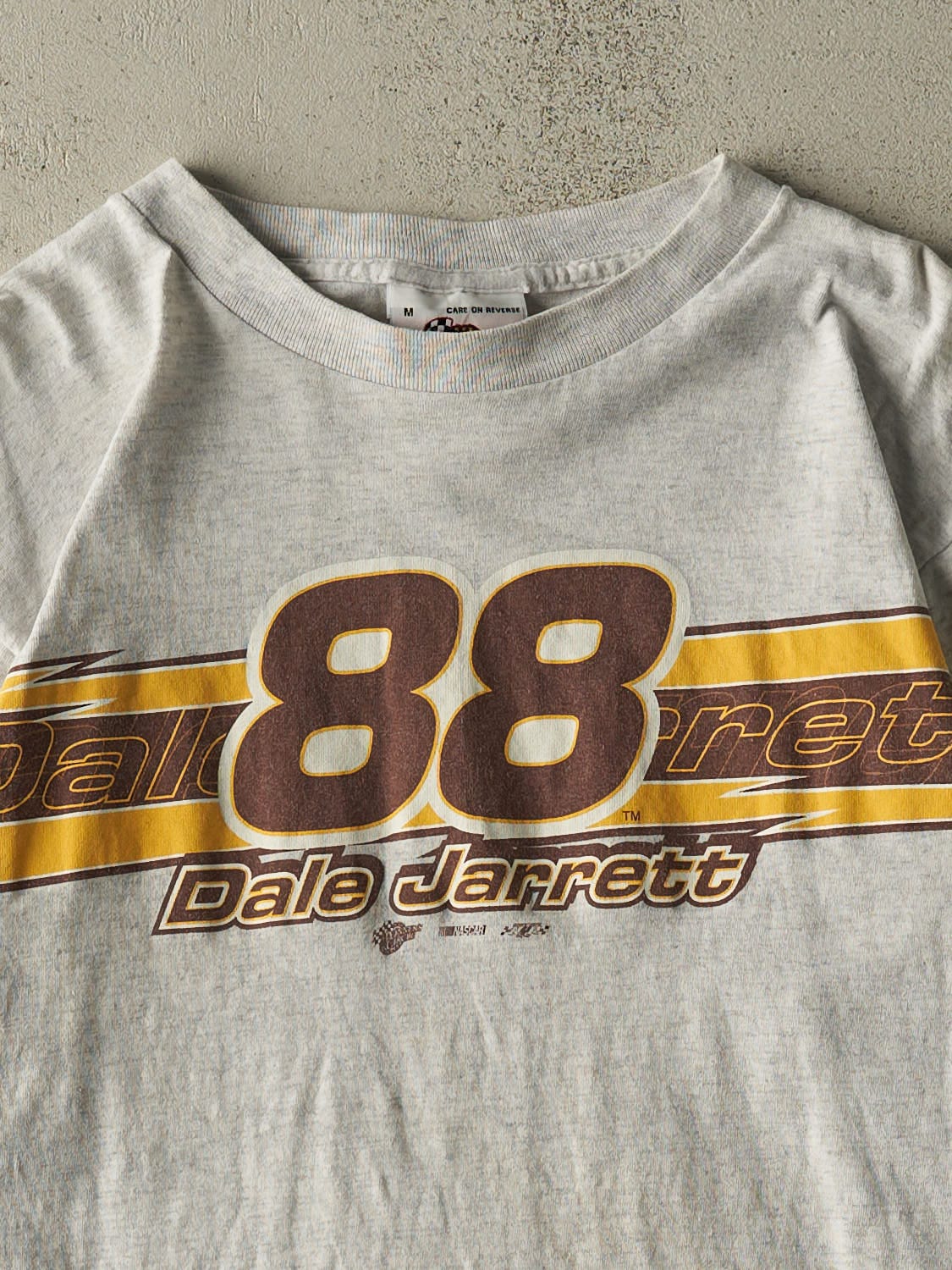 Vintage Y2K Heather Grey Dale Jarrett Nascar Long Sleeve (S/M)