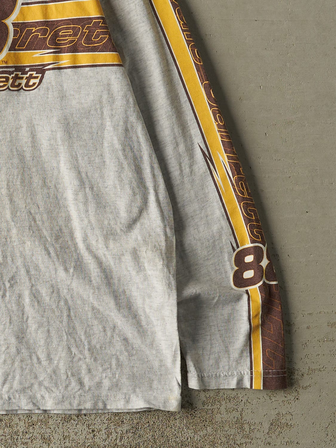 Vintage Y2K Heather Grey Dale Jarrett Nascar Long Sleeve (S/M)
