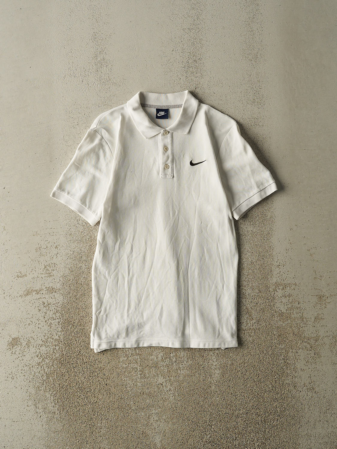 Vintage Y2K White Nike Embroidered Quarter Button Tee (XXS/XS)