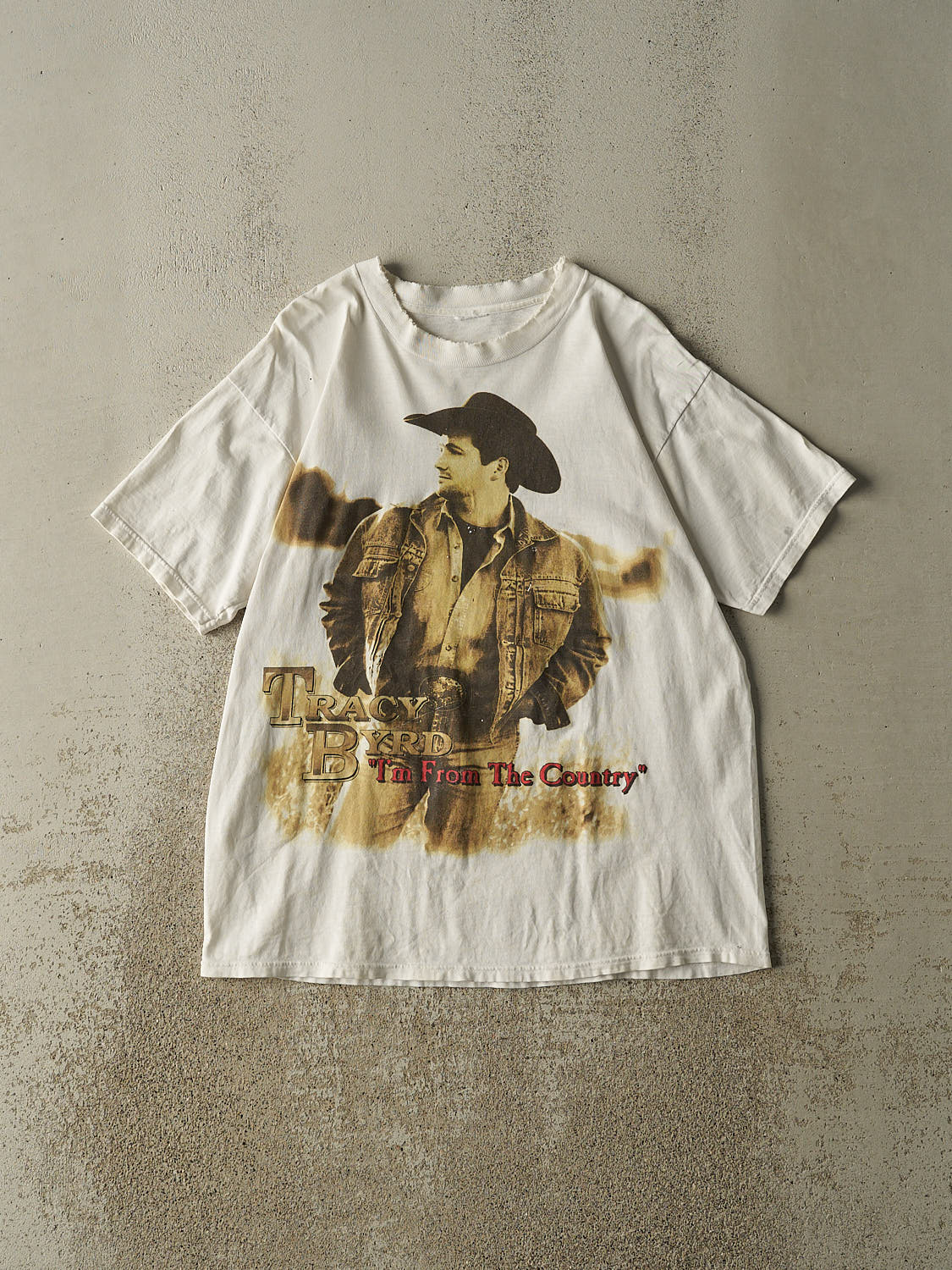 Vintage 93' White Tracey Byrd "I'm From the Country" Tee (M/L)