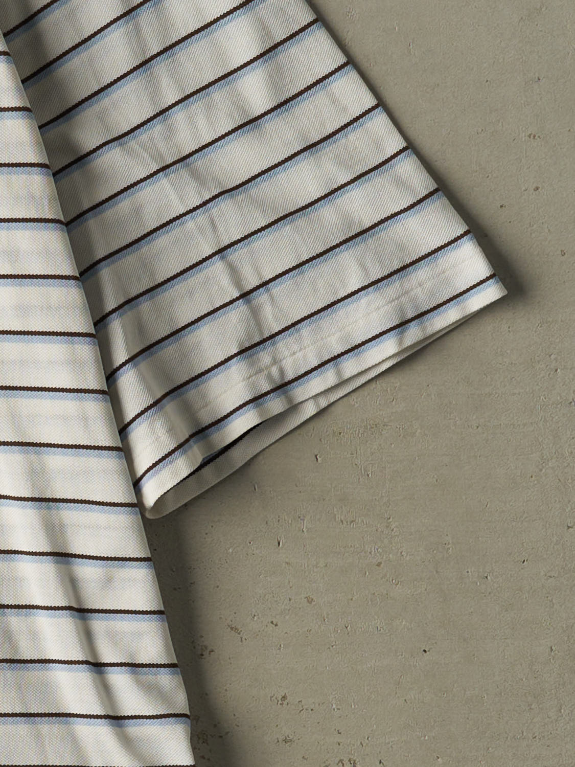 Vintage 90s White & Blue Striped Polo Ralph Lauren Quarter Button (XXL)