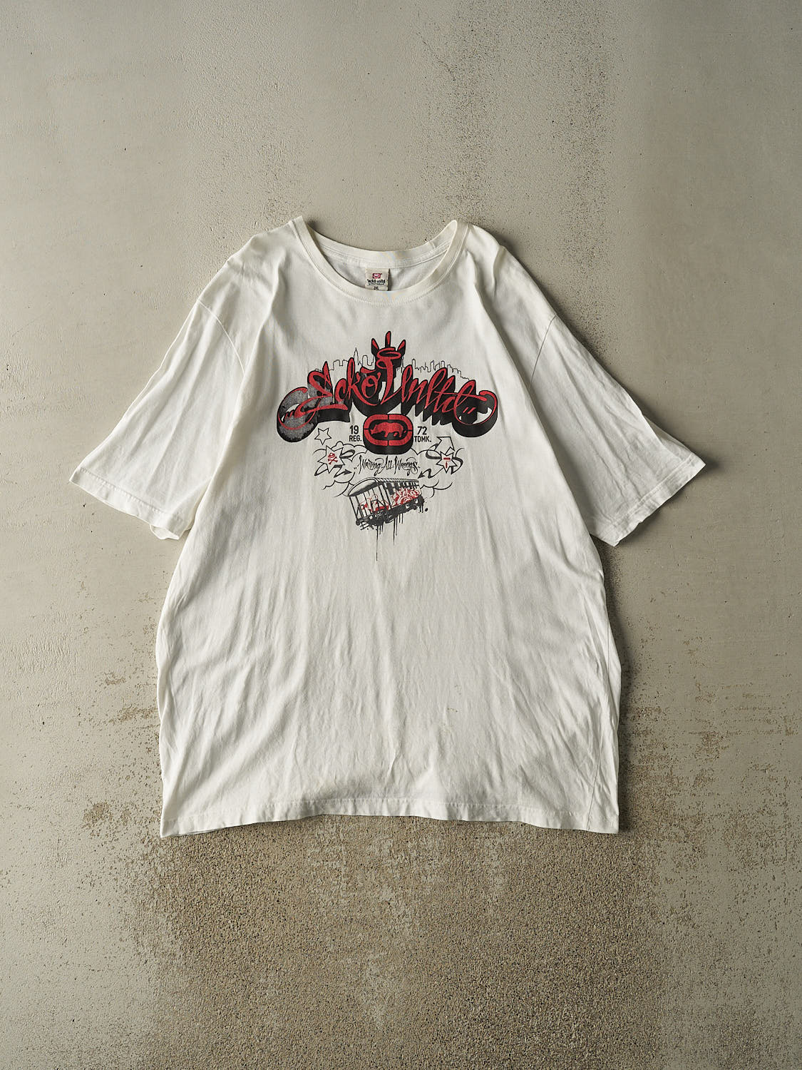 Vintage Y2K White Ecko Unltd Tee (XXL)