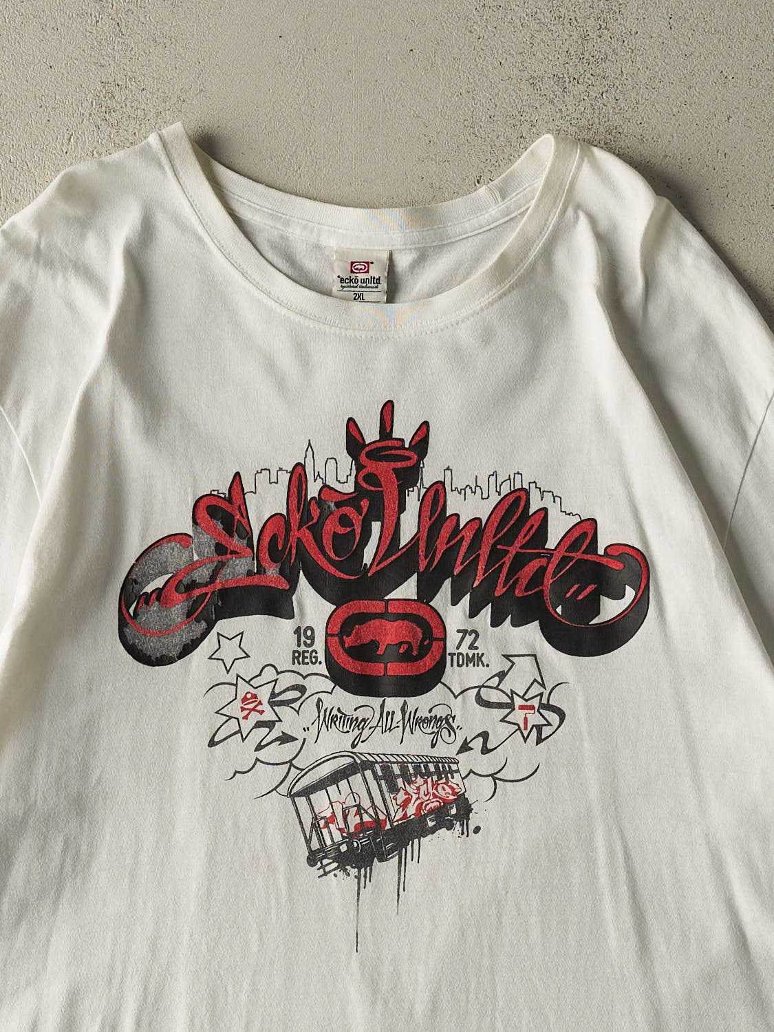 Vintage Y2K White Ecko Unltd Tee (XXL)