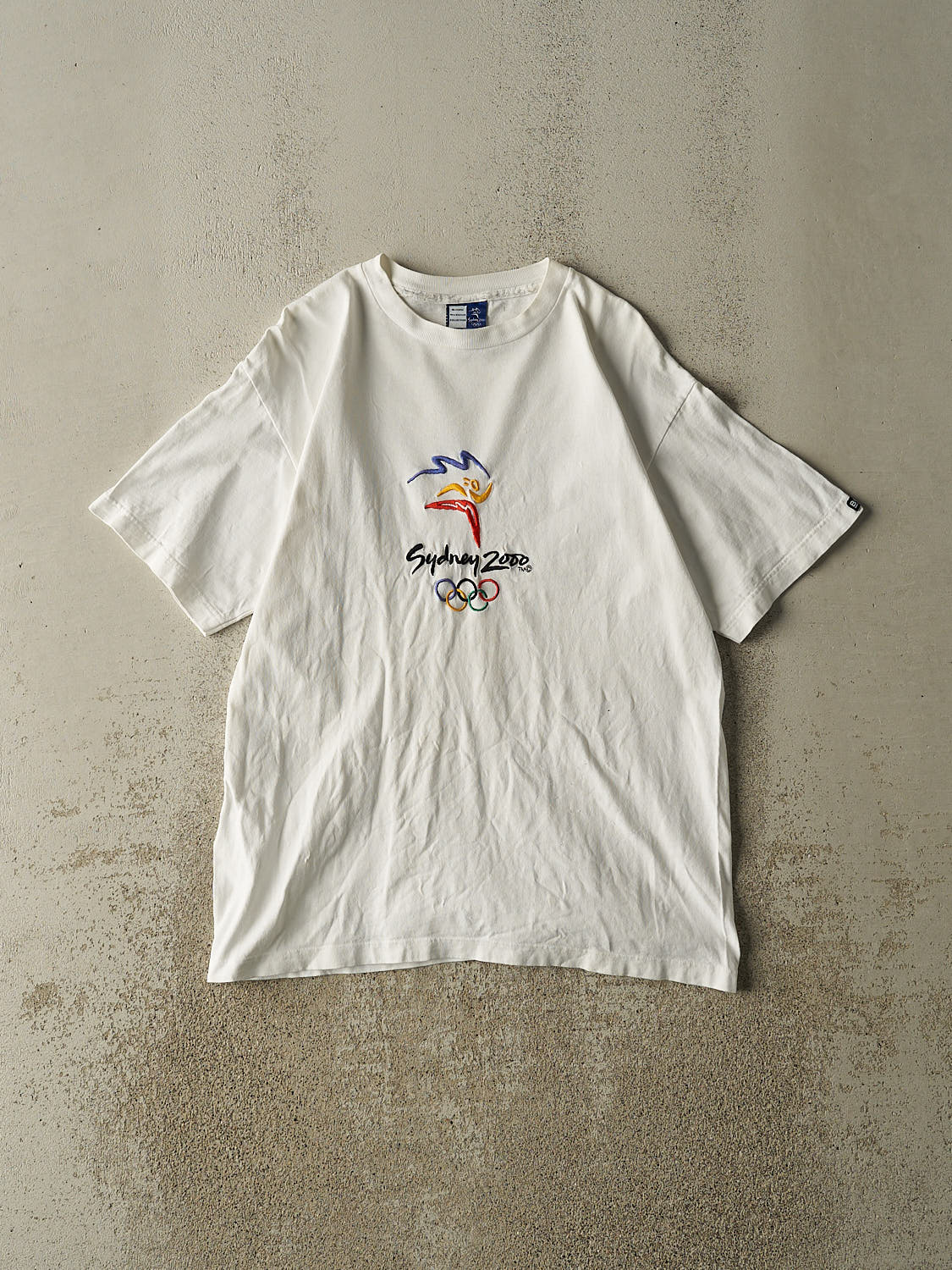 Vintage 00' White Sydney Olympics Embroidered Tee (M/L)