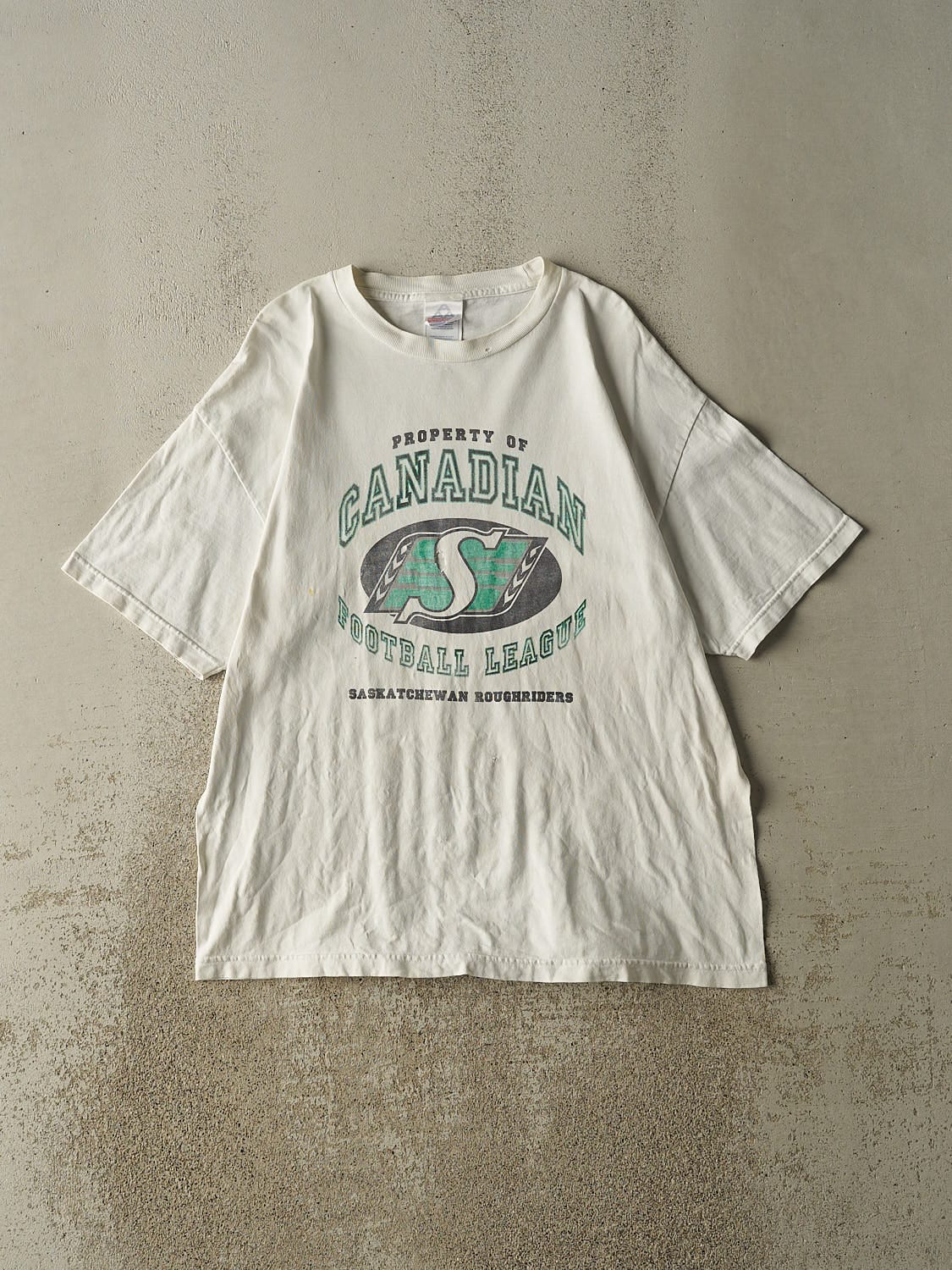 Vintage Y2K White Saskatchewan Roughriders Tee (L/XL)