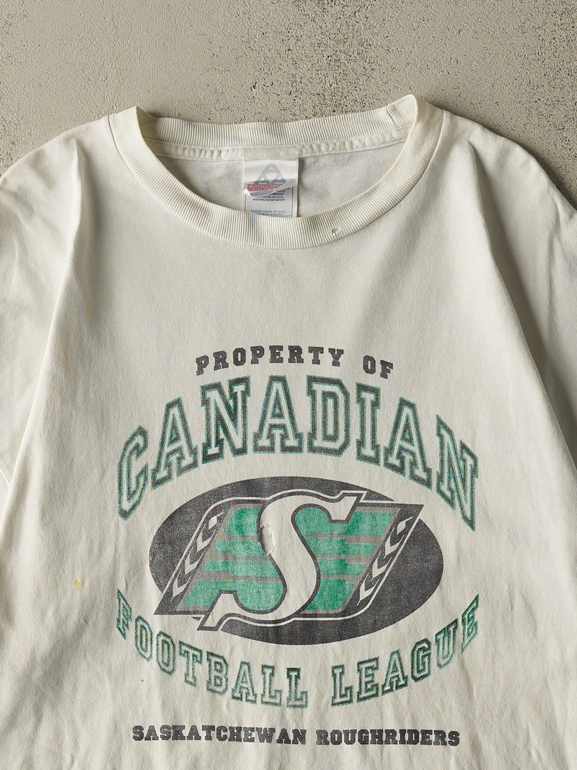 Vintage Y2K White Saskatchewan Roughriders Tee (L/XL)