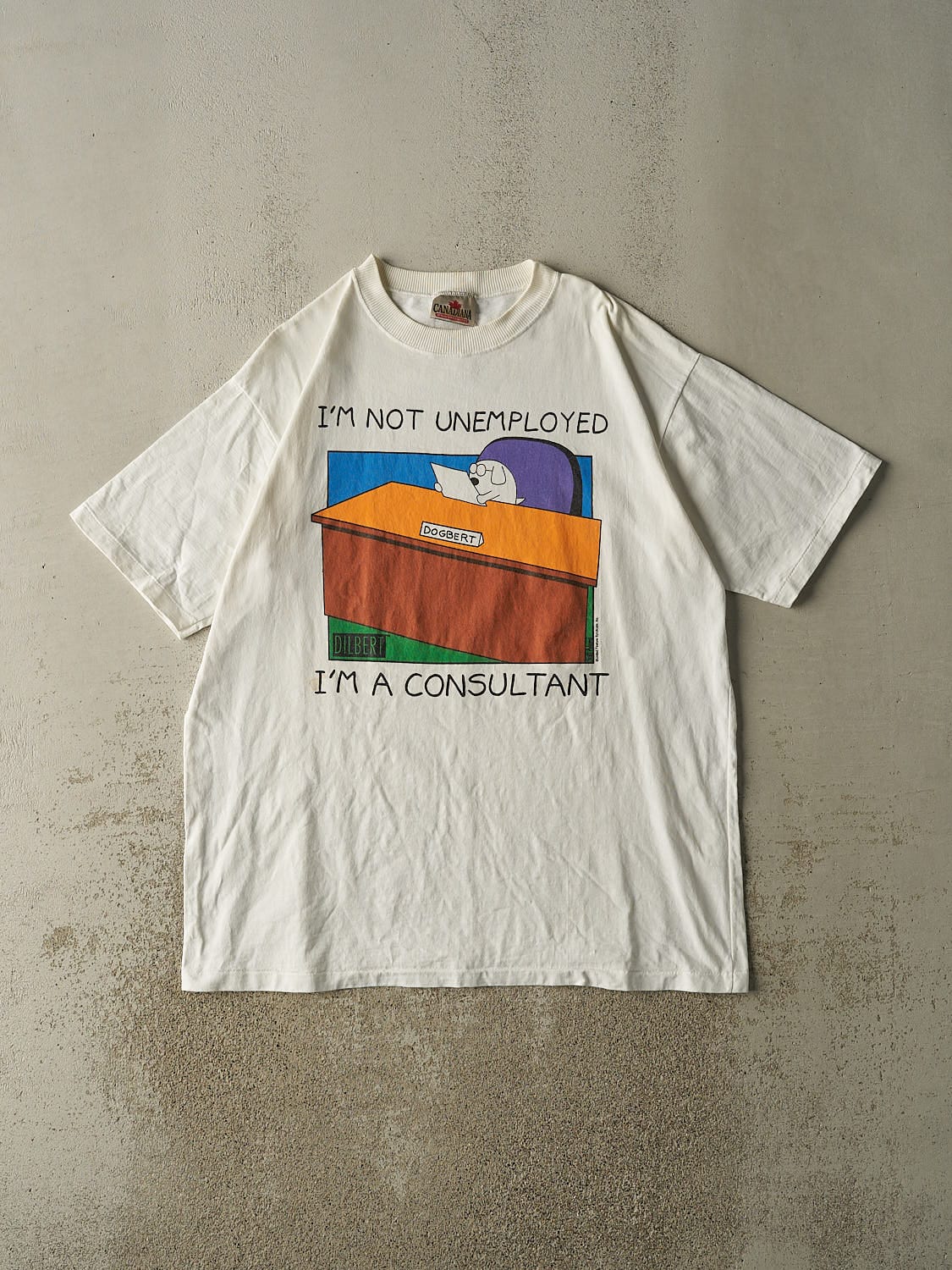 Vintage 90s White "I'm A Consultant" Dilbert Tee (XXL/XXXL)