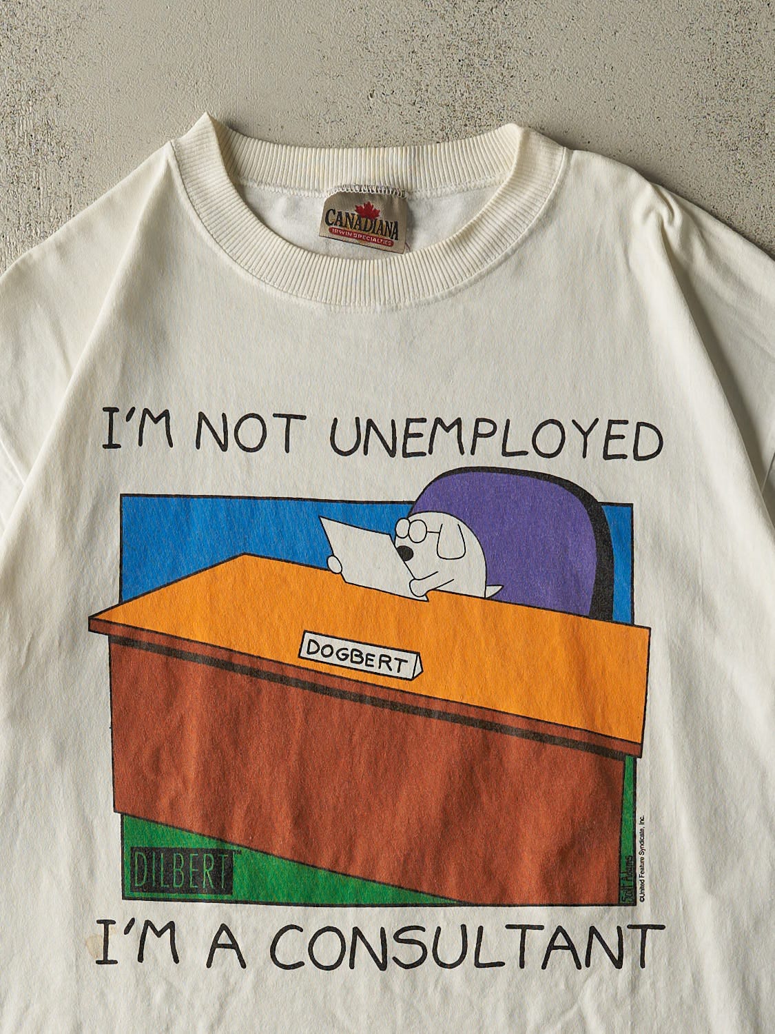 Vintage 90s White "I'm A Consultant" Dilbert Tee (XXL/XXXL)