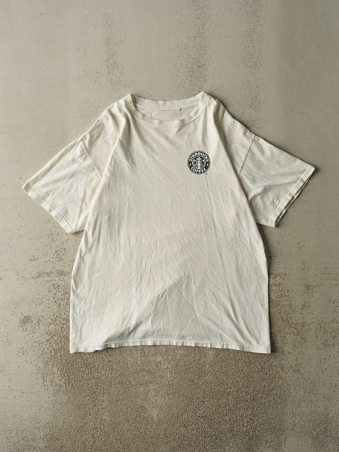 Vintage 90s White Starbucks Coffee Tee (XL)