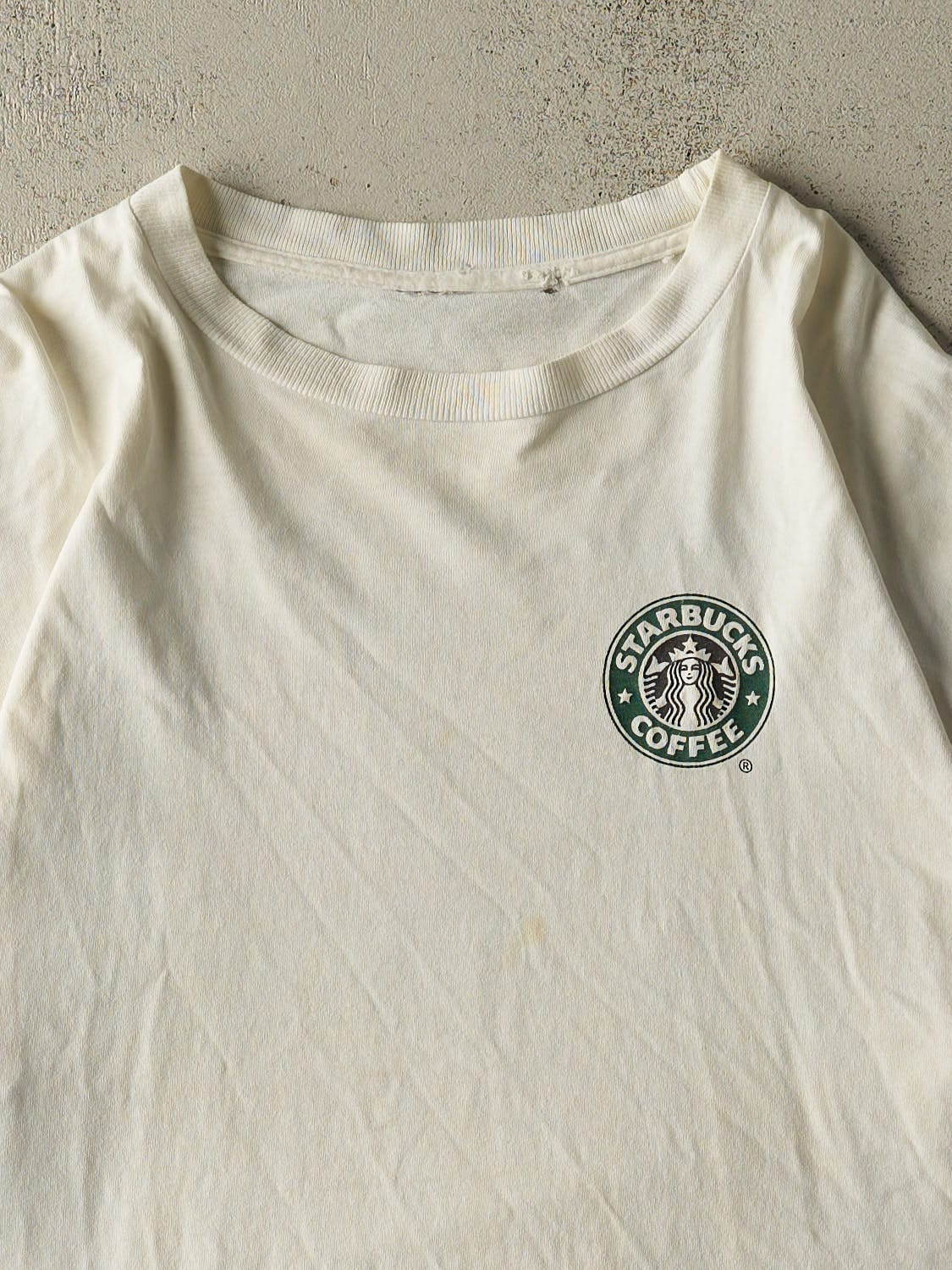 Vintage 90s White Starbucks Coffee Tee (XL)