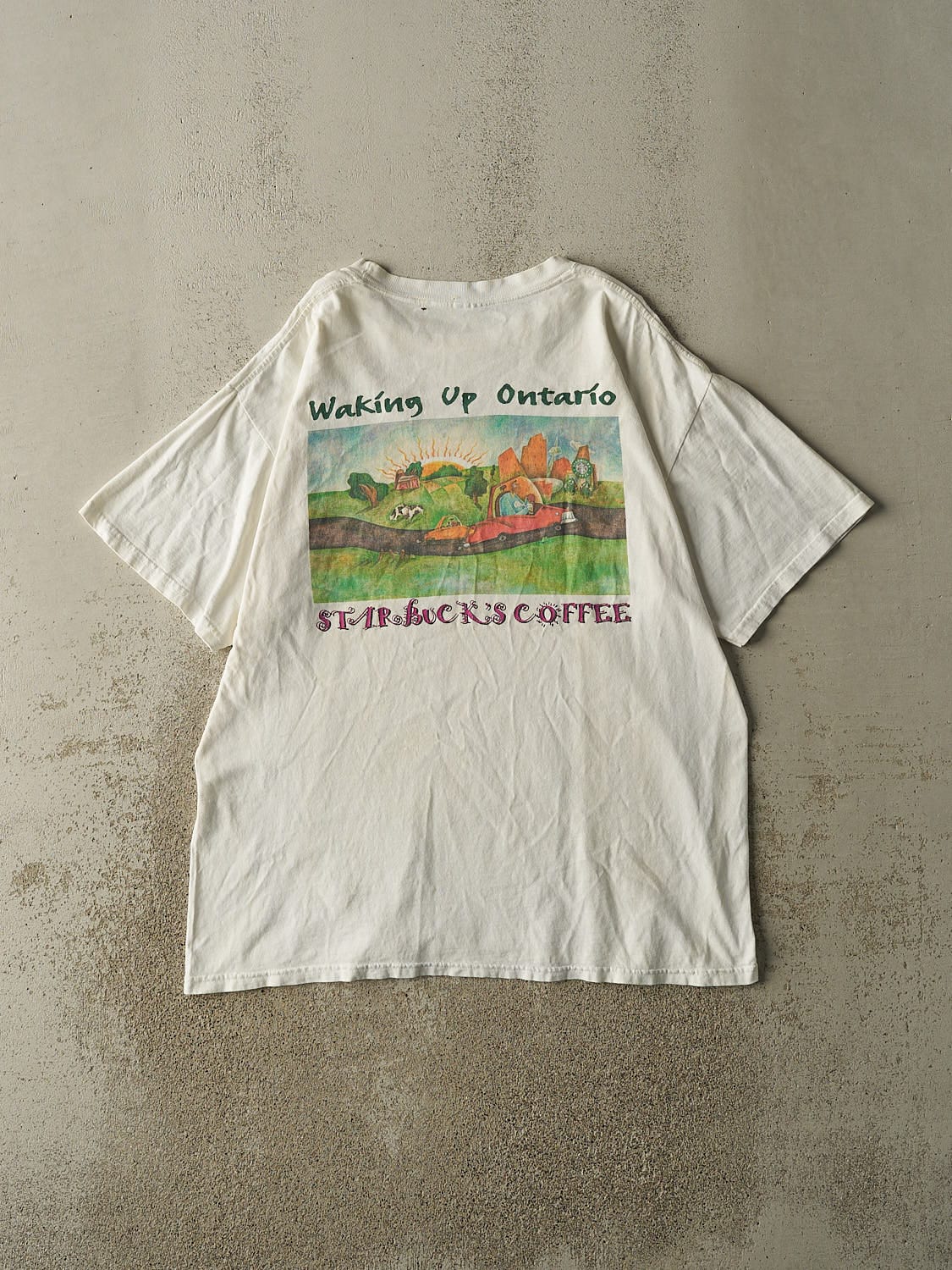 Vintage 90s White Starbucks Coffee Tee (XL)