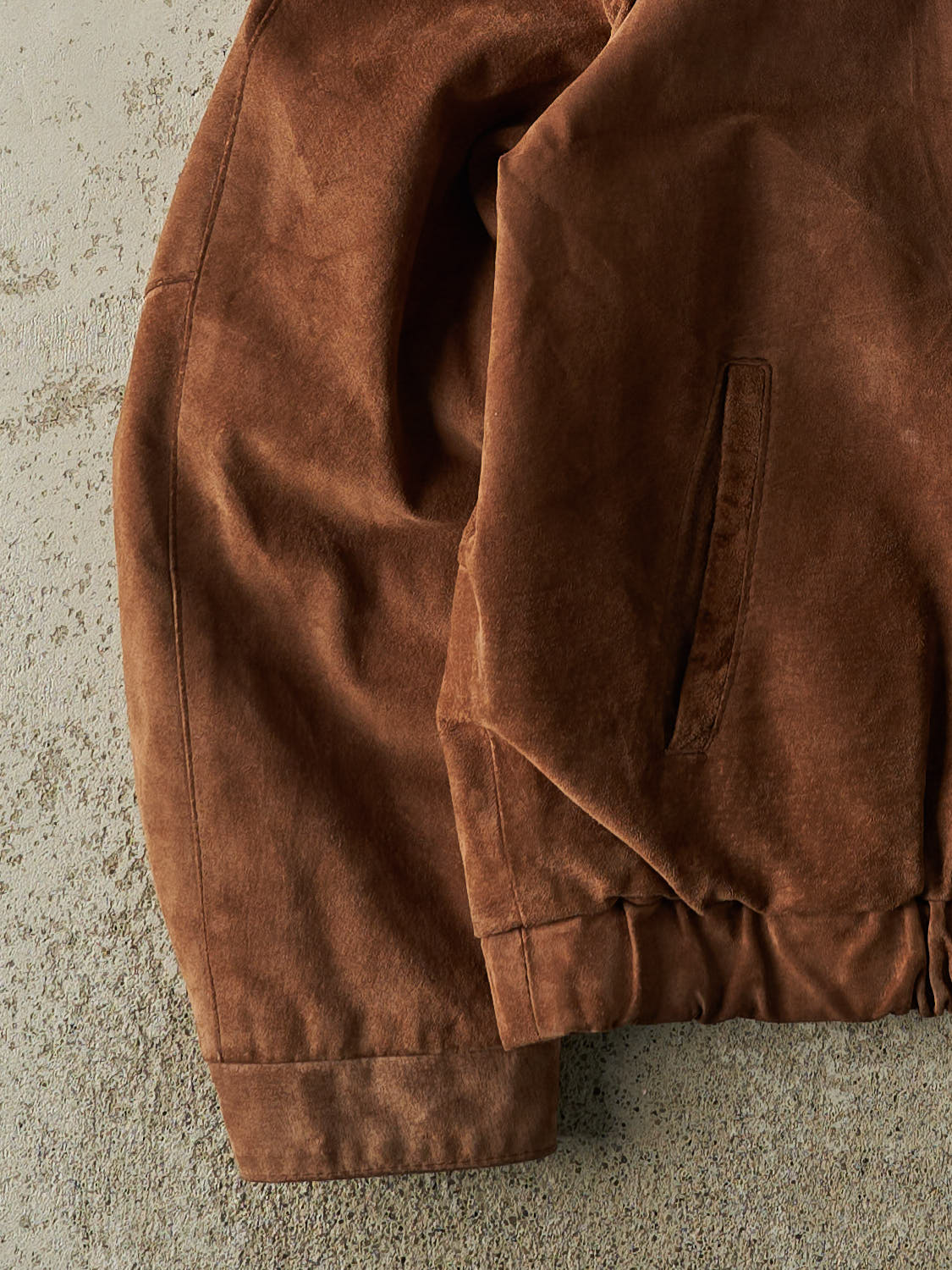 Vintage 90s Brown Suede Bomber Jacket (S/M)