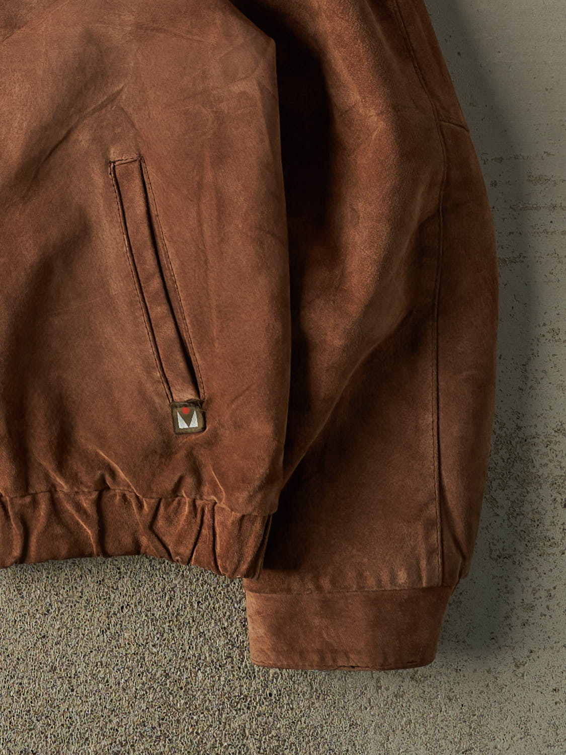 Vintage 90s Brown Suede Bomber Jacket (S/M)