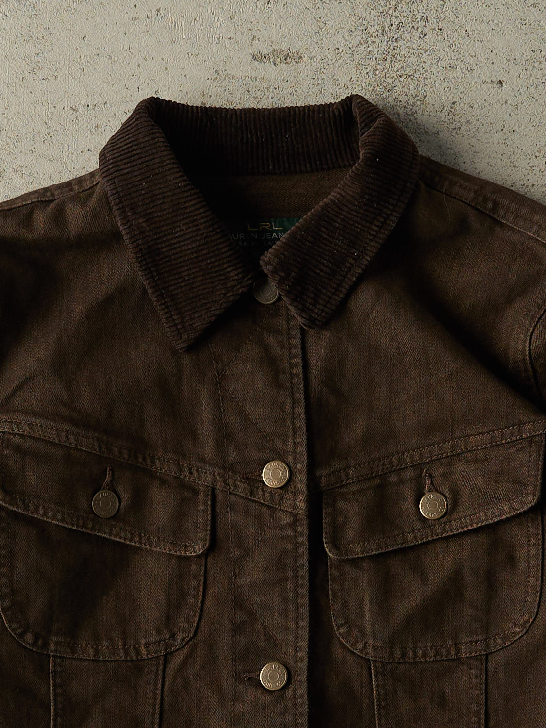 Vintage 90s Brown Denim Style Ralph Lauren Jacket (XS)