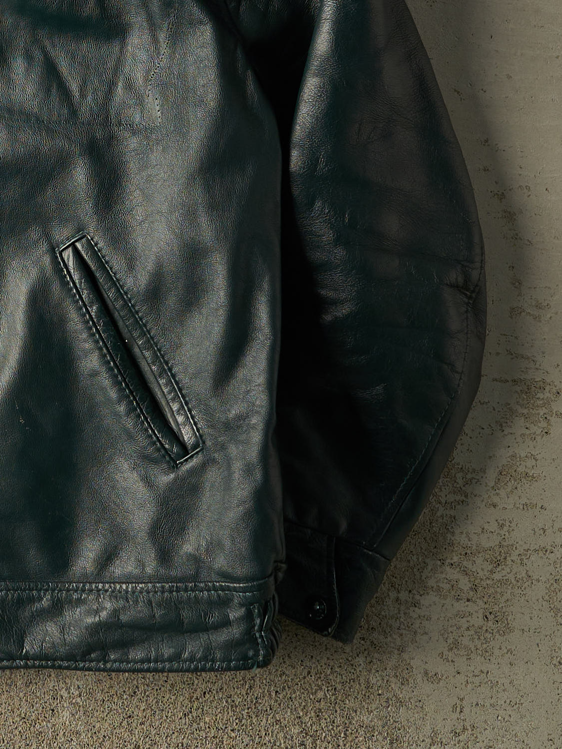 Vintage 80s Green Leather Varsity Jacket (M/L)