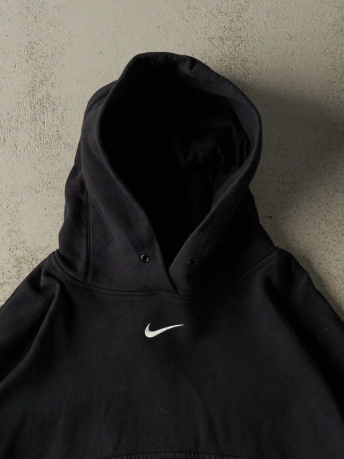 Vintage Y2K Black Nike Embroidered Middle Swoosh Hoodie (M/L)
