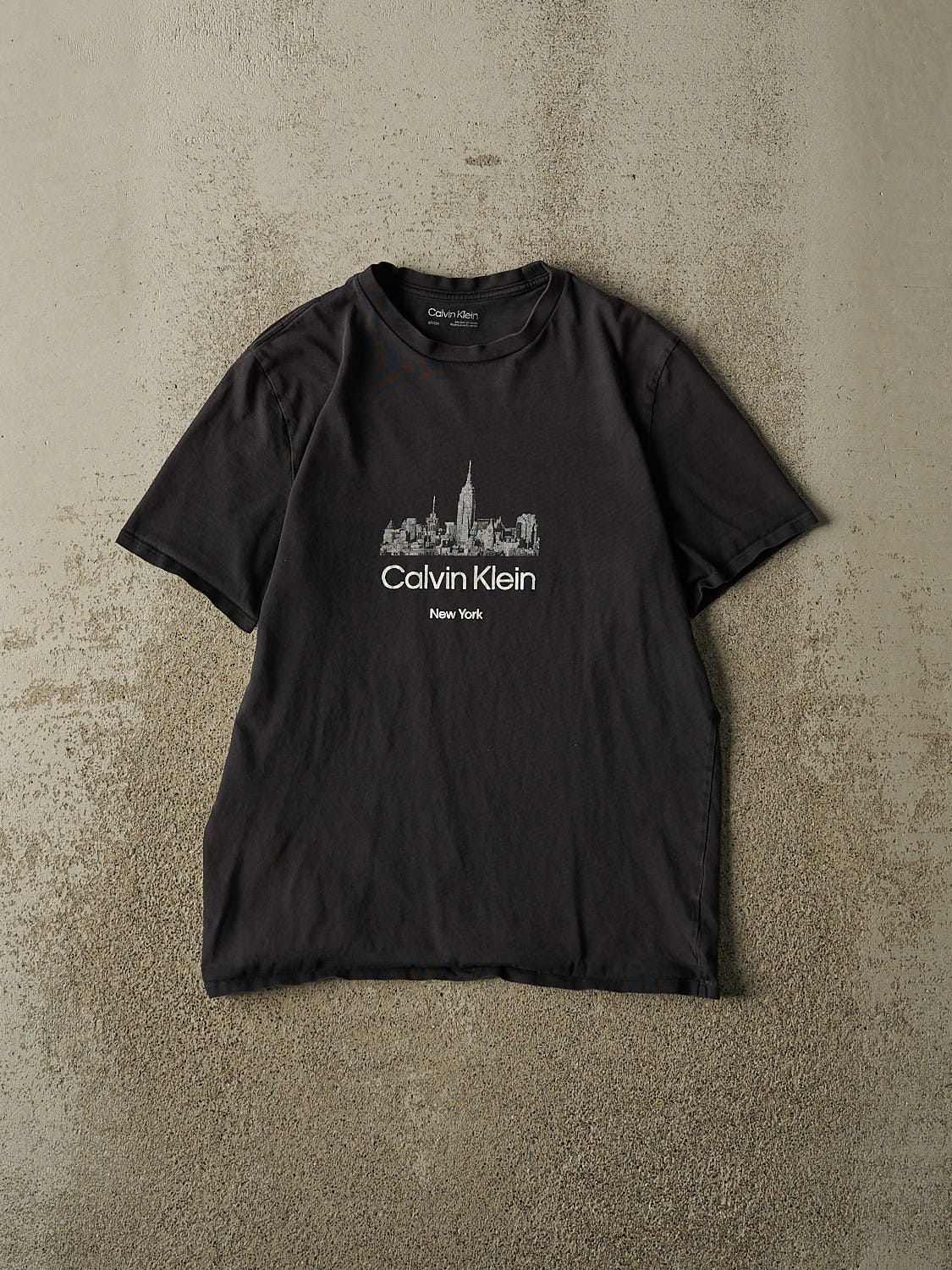 Vintage Y2K Faded Black Calvin Klein New York Baby Tee (S)