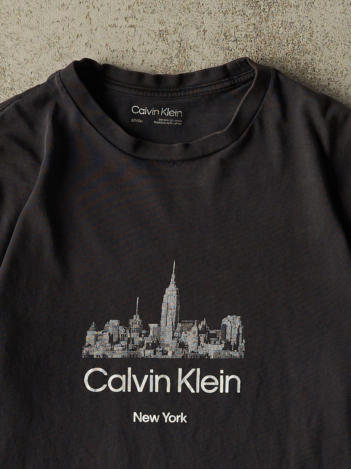 Vintage Y2K Faded Black Calvin Klein New York Baby Tee (S)