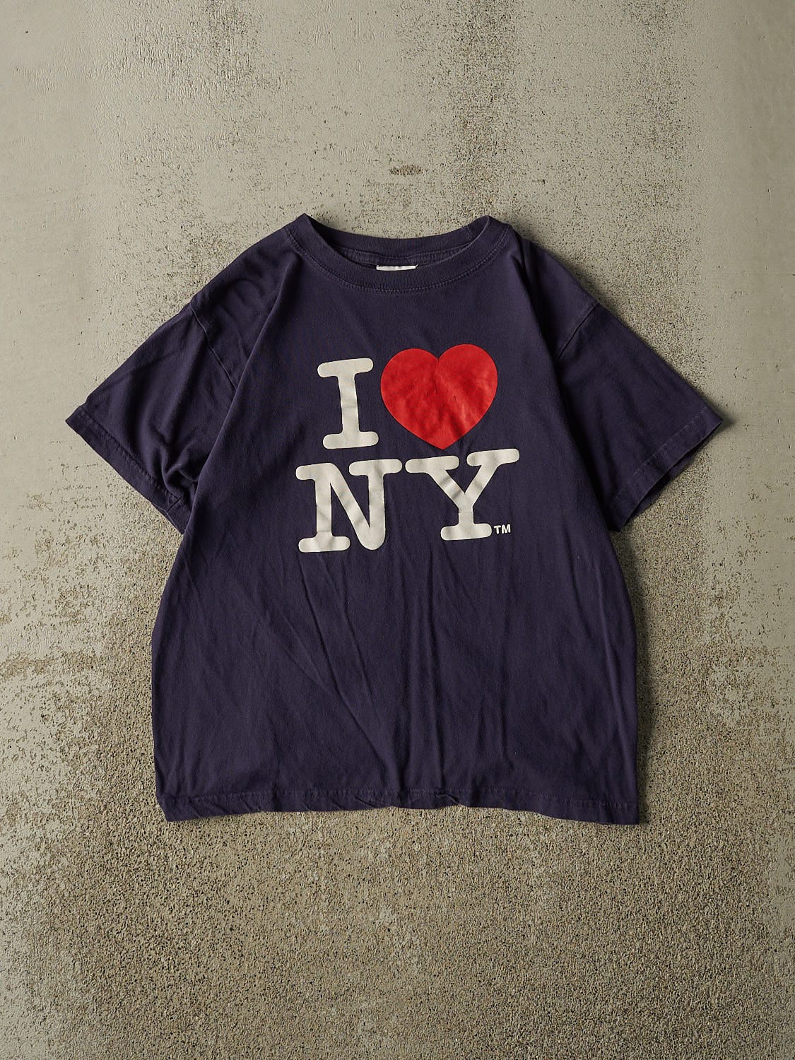 Vintage Y2K Navy Blue "I LOVE NY" Tee (XS/S)