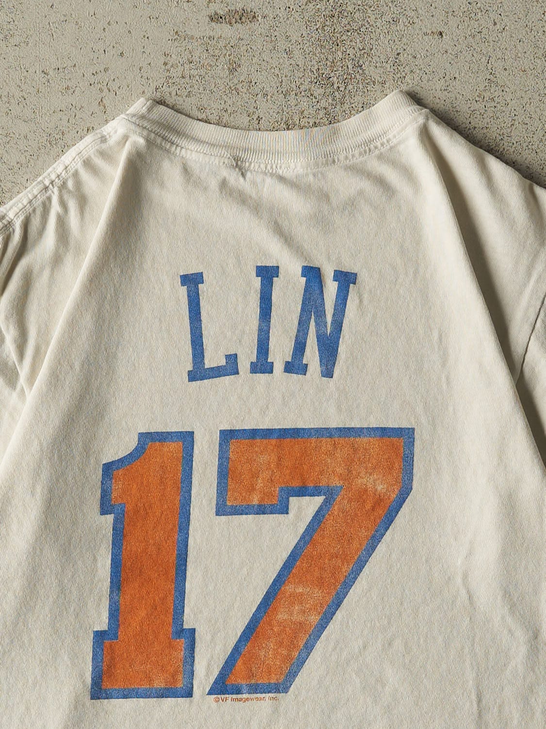 Vintage Y2K Beige New York Knicks #17 Lin Tee (S)