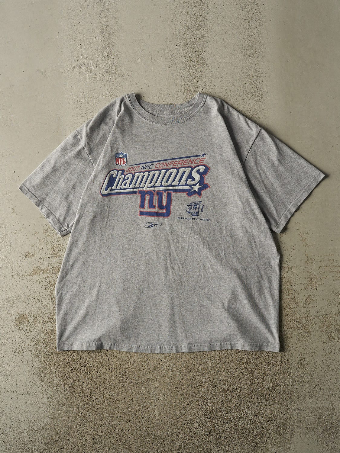 Vintage 07' Grey New York Giants NFC Champions Tee (XL/XXL)