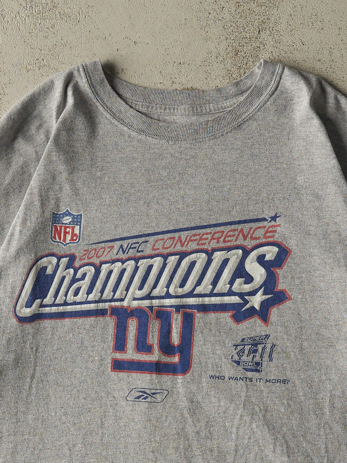 Vintage 07' Grey New York Giants NFC Champions Tee (XL/XXL)