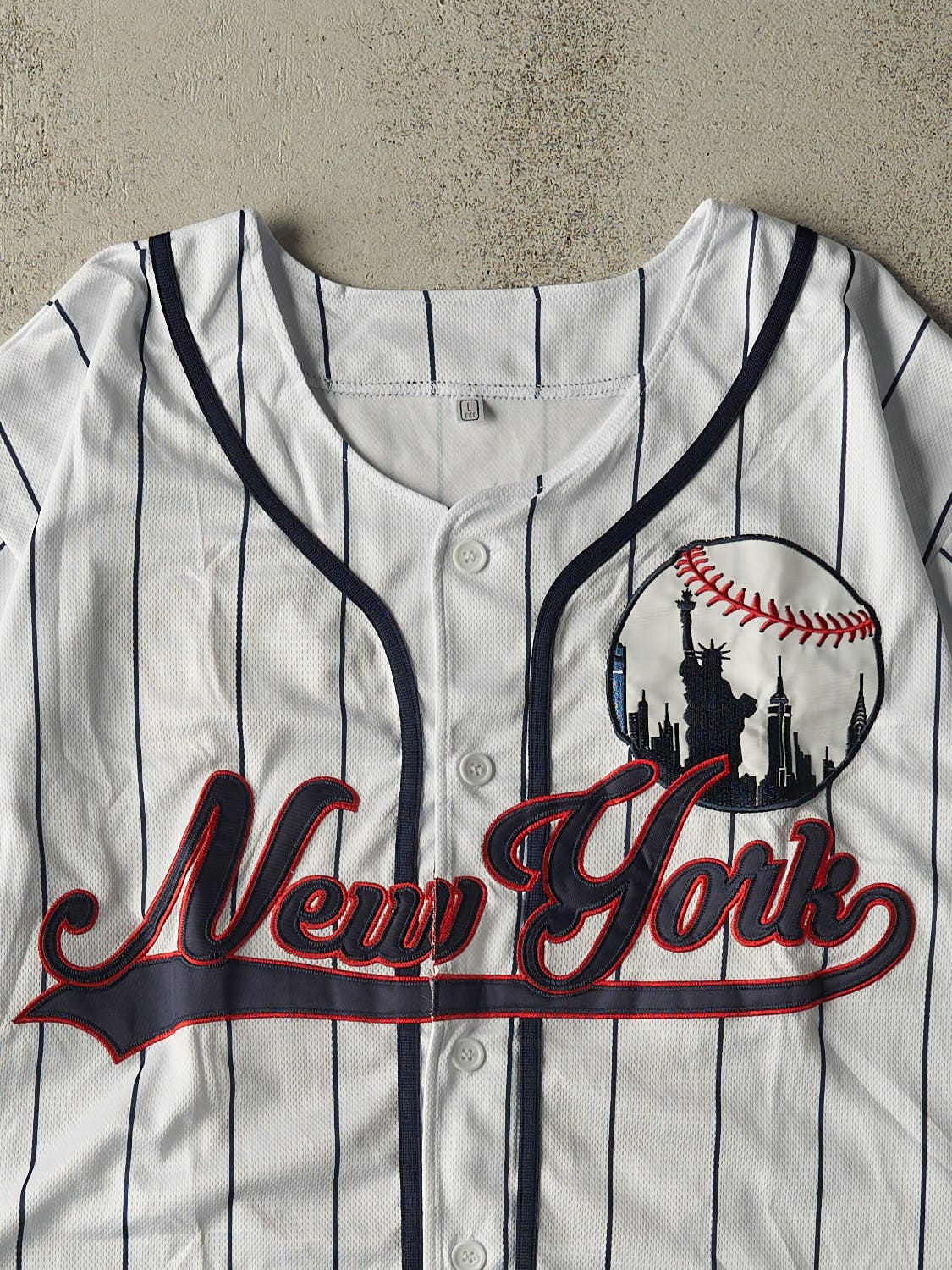 Vintage 90s White New York Baseball Jersey (XL/XXL)