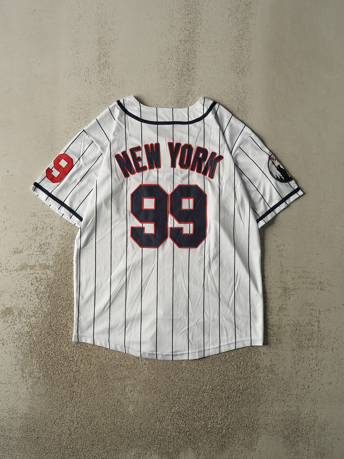 Vintage 90s White New York Baseball Jersey (XL/XXL)