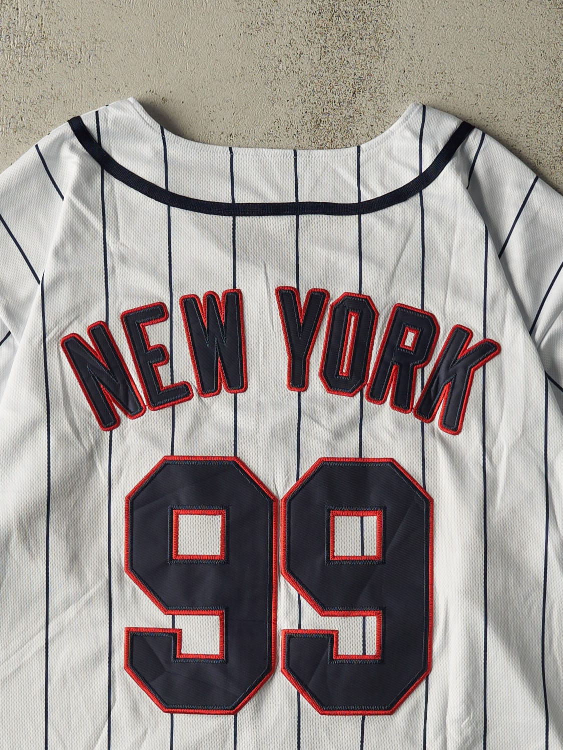 Vintage 90s White New York Baseball Jersey (XL/XXL)