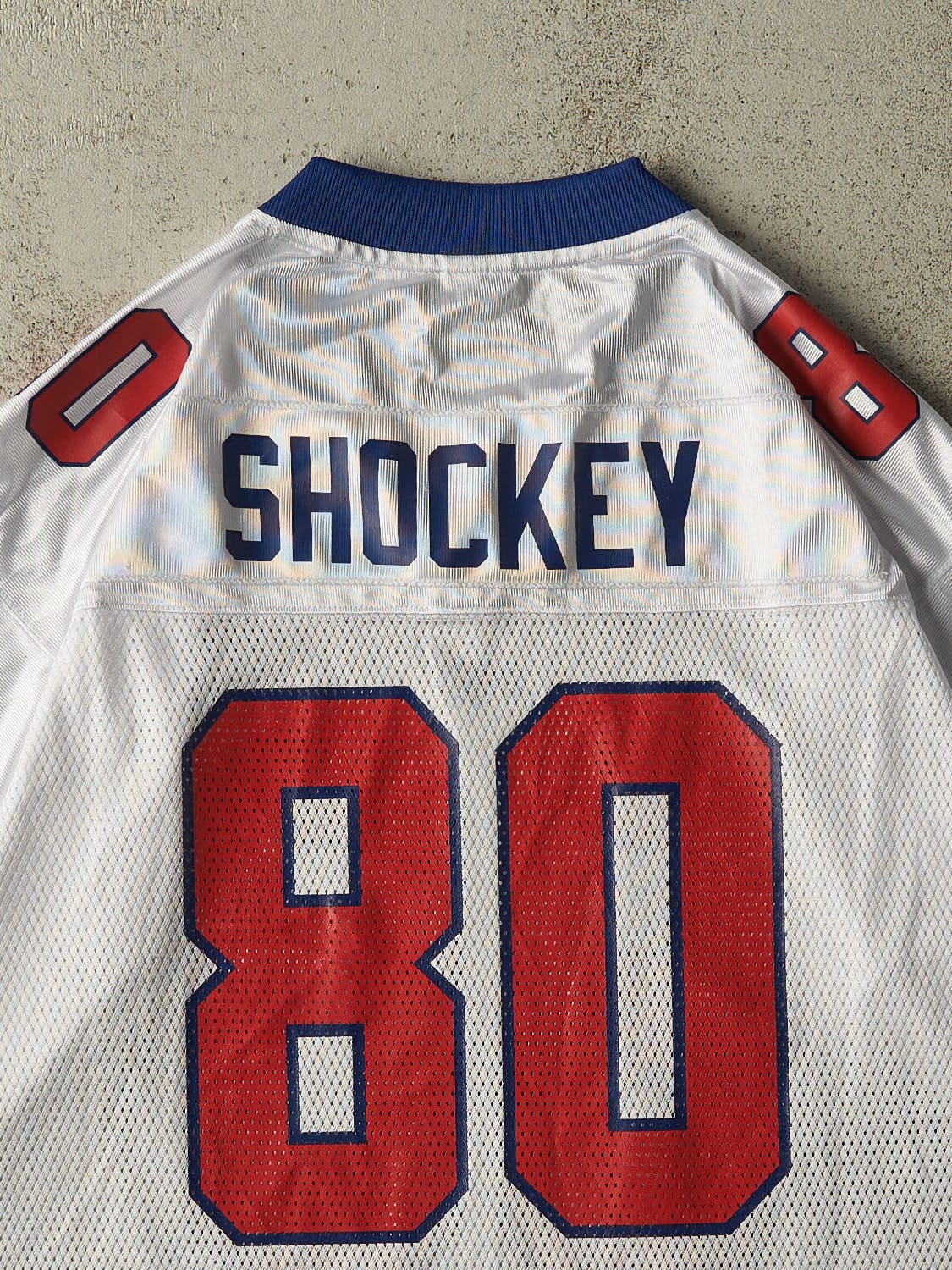 Vintage Y2K White New York Giants #80 Shockey Cropped Football Jersey (L/XL)