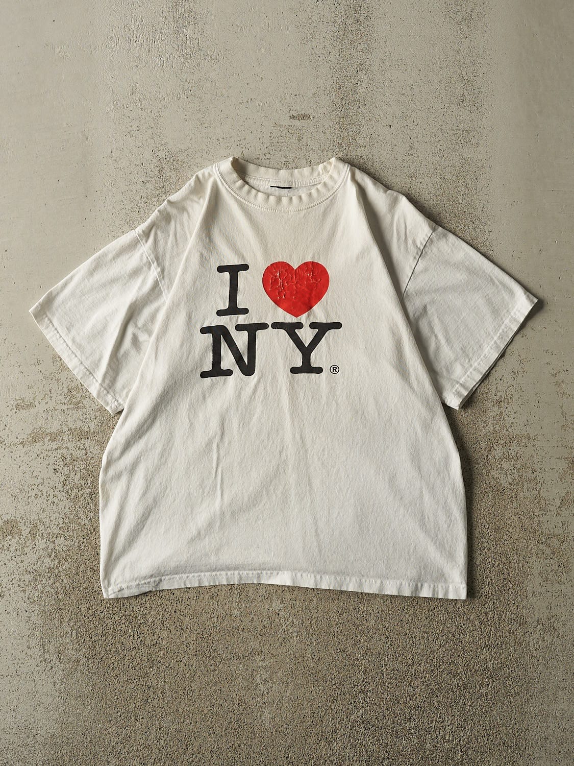 Vintage 90s White "I LOVE NY" Tee (M)