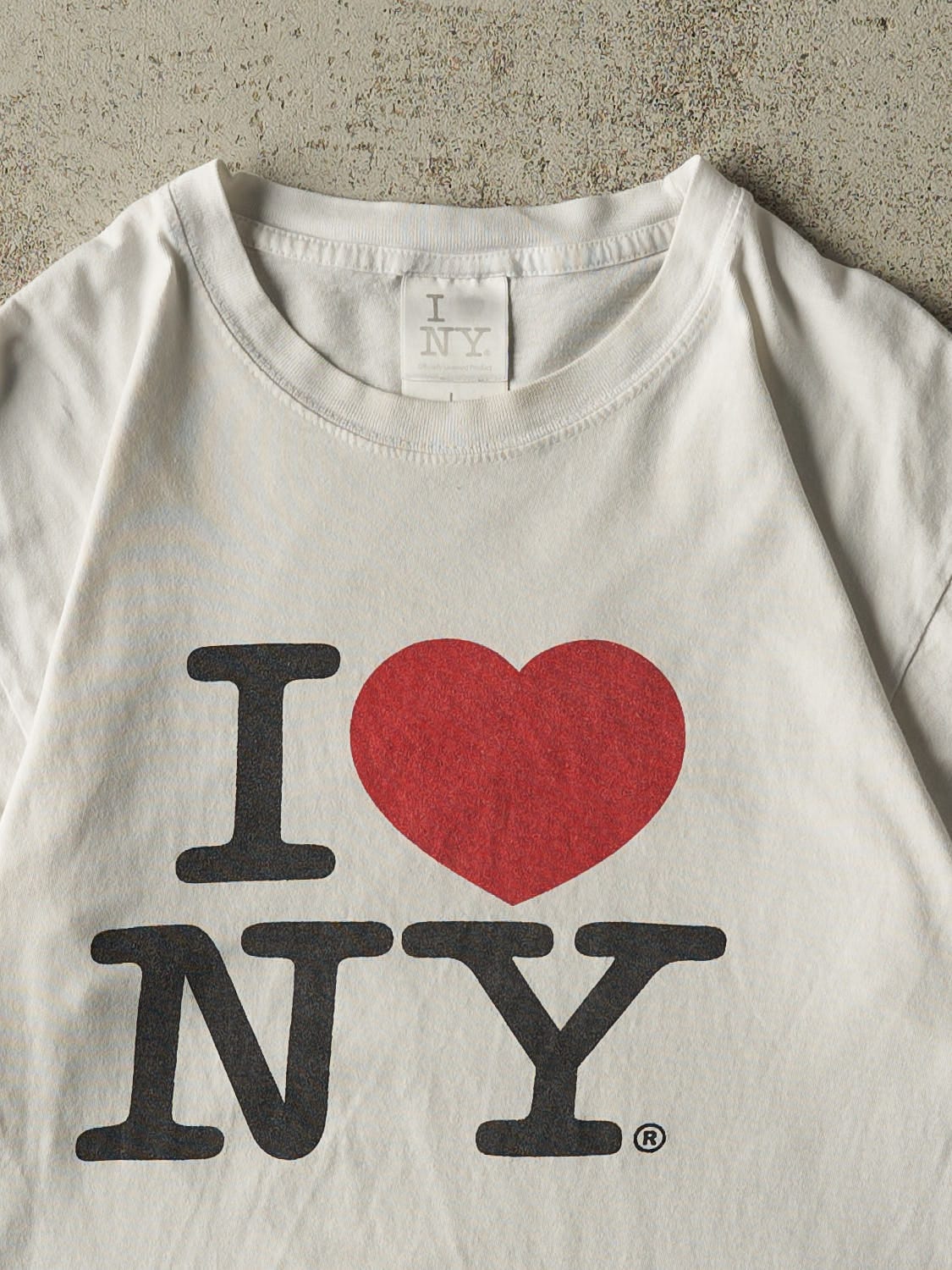 Vintage Y2K White "I LOVE NY" Tee (S/M)