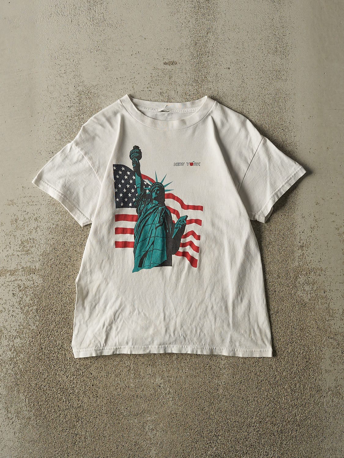 Vintage 90s White New York Statue Of Liberty Baby Tee (XXS/XS)